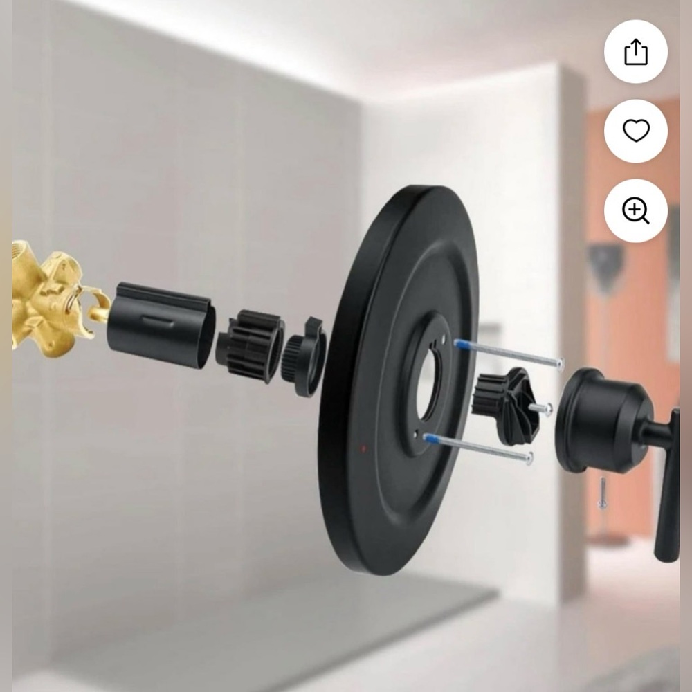 Matte Black Shower Valve Trim Kit for Moen 2510 2520 Series